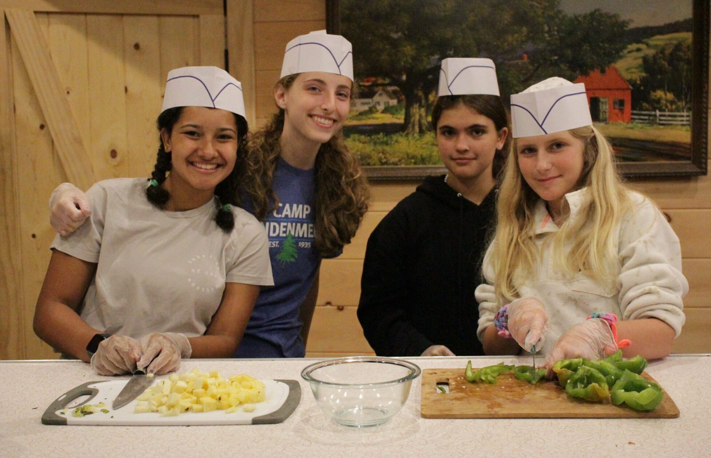 Campers cooking.